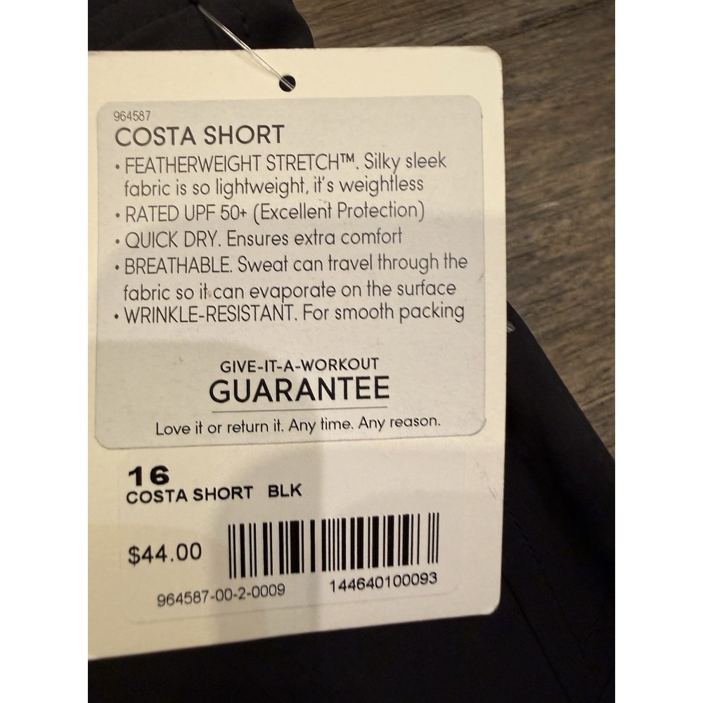 New Athleta Costa Shorts Women's Size 16 Black - Picture 5 of 7